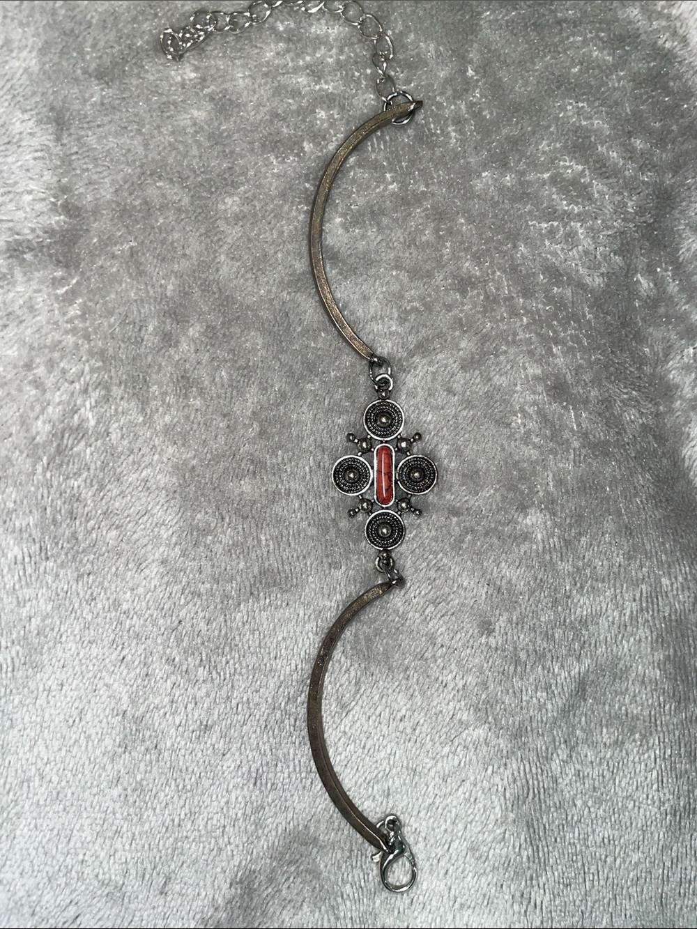 paparazzi Silver-Tone Bracelet with Coral Accent